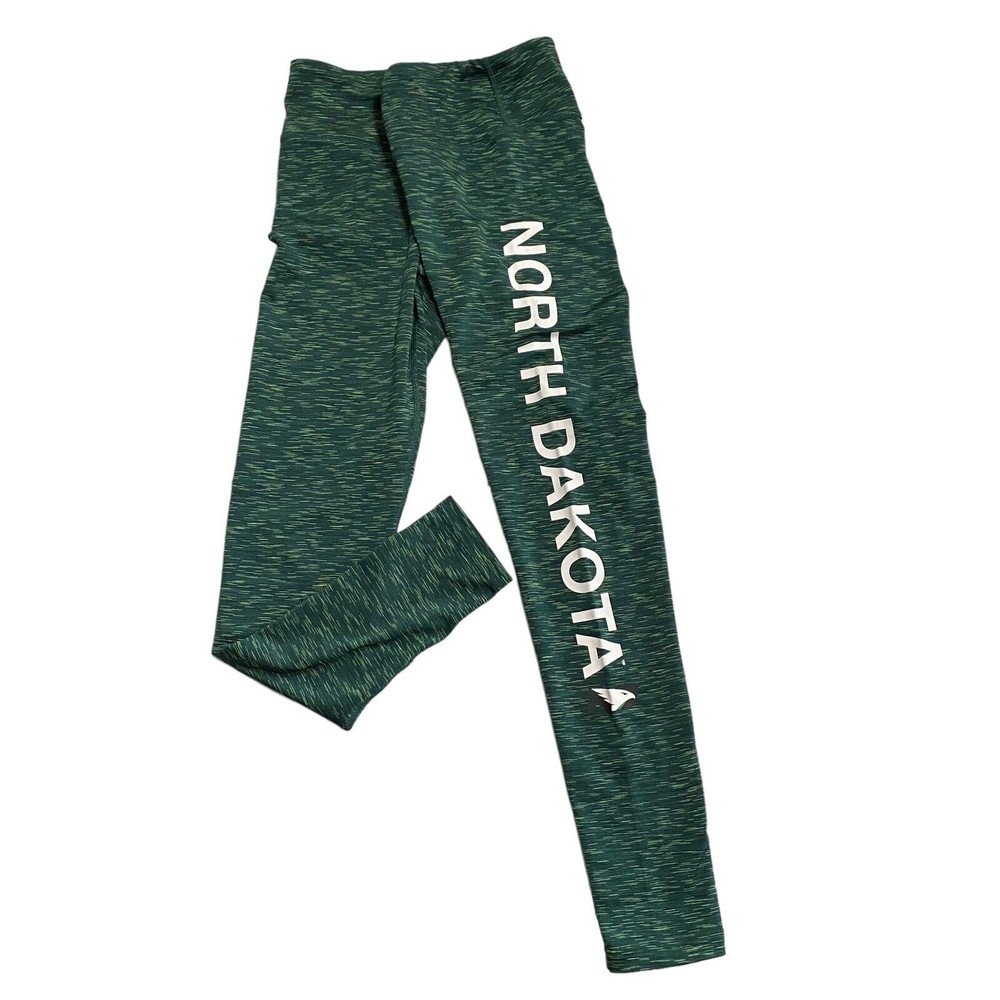 -Zoozatz North Dakota Fighting Hawks Leggings Womens Size Medium Green Mu…